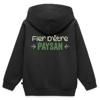 Proud to be a farmer - Kids Premium Organic Zip-up Hoodie - black - Back - AI Model Kid Male (0cm)