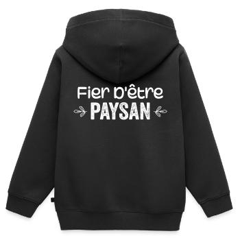 Proud to be a farmer - Kids Premium Organic Zip-up Hoodie - black - Back - AI Model Kid Male (0cm)
