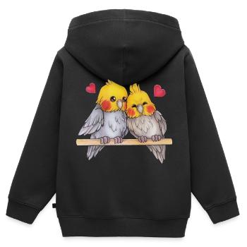 Niedlich Nymphen Geschenk Nymphensittich Liebhaber - Kinder Premium Organic Zip Hoodie - Schwarz - Hinten - AI Model Kid Male (0cm)