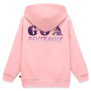 GOA Psytrance Font Design - Musique - Sweat Premium à capuche zippé enfant bio - rose - Dos - AI Model Kid Female (0cm)
