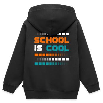 School is cool - Kinder Premium Organic Zip Hoodie - Schwarz - Hinten - AI Model Kid Male (0cm)