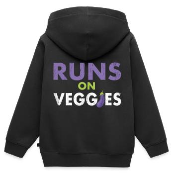 Sportler auf Gemüse Vegan - Kinder Premium Organic Zip Hoodie - Schwarz - Hinten - AI Model Kid Male (0cm)