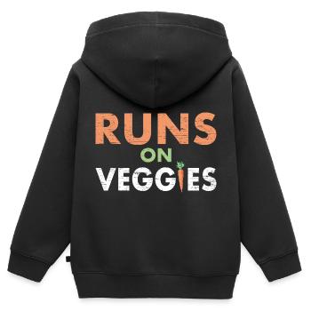 Le carburant végétalien est légume - Sweat Premium à capuche zippé enfant bio - noir - Dos - AI Model Kid Male (0cm)