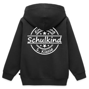Schulkind - Kinder Premium Organic Zip Hoodie - Schwarz - Hinten - AI Model Kid Male (0cm)