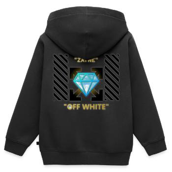 Zayne - 0ff White 2 - Kids Premium Organic Zip-up Hoodie - black - Back - AI Model Kid Male (0cm)
