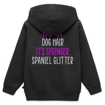 Springer spaniel glitter - Kids Premium Organic Zip-up Hoodie - black - Back - AI Model Kid Male (0cm)