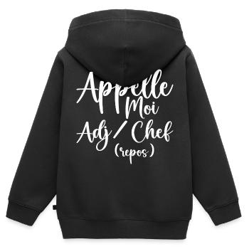 Appelle Moi Adjudant Chef - Sweat Premium à capuche zippé enfant bio - noir - Dos - AI Model Kid Male (0cm)