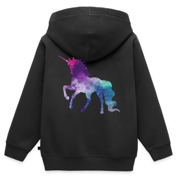 Einhorn, Einhörner, Ich liebe Einhörner - Kinder Premium Organic Zip Hoodie - Schwarz - Hinten - AI Model Kid Male (0cm)
