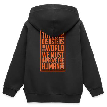 Master of Disaster Natur Spruch cooles Geschenk - Kinder Premium Organic Zip Hoodie - Schwarz - Hinten - AI Model Kid Male (0cm)