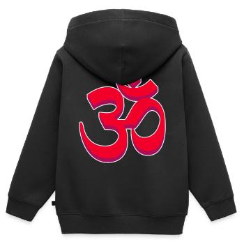 Hinduismus Heiliges Symbol Schwarzes Geschenk - Kinder Premium Organic Zip Hoodie - Schwarz - Hinten - AI Model Kid Male (0cm)