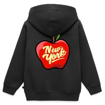 New York Big Apple Symbol Cooles Geschenk - Kinder Premium Organic Zip Hoodie - Schwarz - Hinten - AI Model Kid Male (0cm)