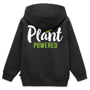 Plantes à base végétalienne délicieux manger légumes Cool - Sweat Premium à capuche zippé enfant bio - noir - Dos - AI Model Kid Male (0cm)