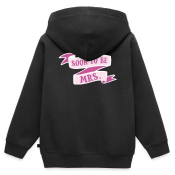 Mariée bientôt je suis épouse groupe de mariage Cooles - Sweat Premium à capuche zippé enfant bio - noir - Dos - AI Model Kid Male (0cm)