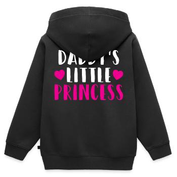 Papa petite princesse coeur fille cadeau - Sweat Premium à capuche zippé enfant bio - noir - Dos - AI Model Kid Male (0cm)