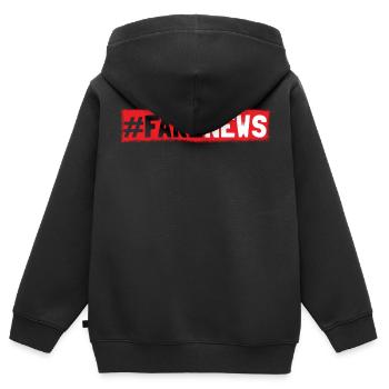 Fake News Hashtag Nachrichten - Kinder Premium Organic Zip Hoodie - Schwarz - Hinten - AI Model Kid Male (0cm)