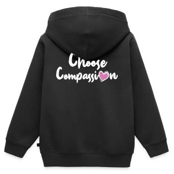 Compassion Éthique Motivation Cadeau cool - Sweat Premium à capuche zippé enfant bio - noir - Dos - AI Model Kid Male (0cm)
