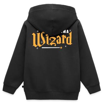 Magiciens - Sweat Premium à capuche zippé enfant bio - noir - Dos - AI Model Kid Male (0cm)