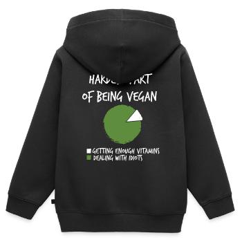 Vegan difficult is dealing with idiots - Kids Premium Organic Zip-up Hoodie - black - Back - AI Model Kid Male (0cm)