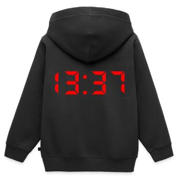 13:37 Leet Geschenk für Nerds und Geeks - Kinder Premium Organic Zip Hoodie - Schwarz - Hinten - AI Model Kid Male (0cm)