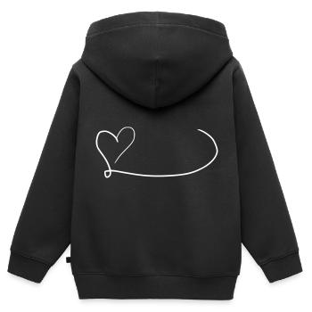 Herz Emoji Skizze - Kinder Premium Organic Zip Hoodie - Schwarz - Hinten - AI Model Kid Male (0cm)