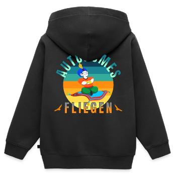 autonomes fliegen keine neue technologie teppich - Kinder Premium Organic Zip Hoodie - Schwarz - Hinten - AI Model Kid Male (0cm)