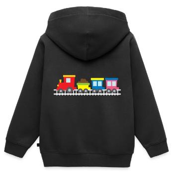 Locomotive de jouet Enfant - Sweat Premium à capuche zippé enfant bio - noir - Dos - AI Model Kid Male (0cm)