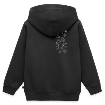 Fraises fraises - Sweat Premium à capuche zippé enfant bio - noir - Dos - AI Model Kid Male (0cm)