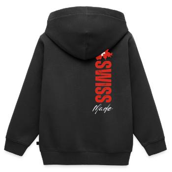 Made in Switzerland, Swiss pride - Kids Premium Organic Zip-up Hoodie - black - Back - AI Model Kid Male (0cm)