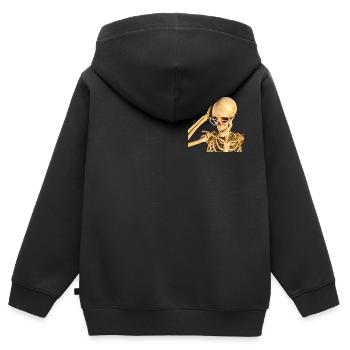 Qui suis-je encore ? - Sweat Premium à capuche zippé enfant bio - noir - Dos - AI Model Kid Male (0cm)