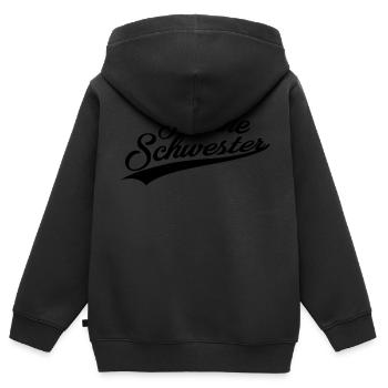 Kleine Schwester Handwriting - Kinder Premium Organic Zip Hoodie - Schwarz - Hinten - AI Model Kid Male (0cm)