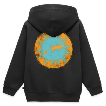 "Baleares spain" (beidseitig bedruckt!) - Kinder Premium Organic Zip Hoodie - Schwarz - Hinten - AI Model Kid Male (0cm)