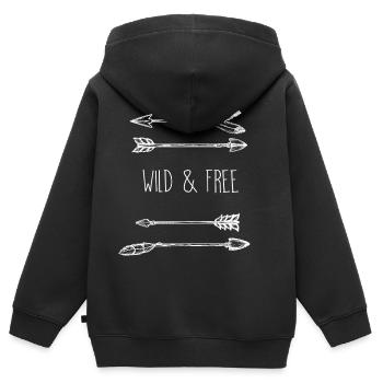 Pfeile Wanderlust - Kinder Premium Organic Zip Hoodie - Schwarz - Hinten - AI Model Kid Male (0cm)