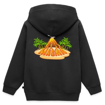 Magma Lava Liquid lettering - Kids Premium Organic Zip-up Hoodie - black - Back - AI Model Kid Male (0cm)