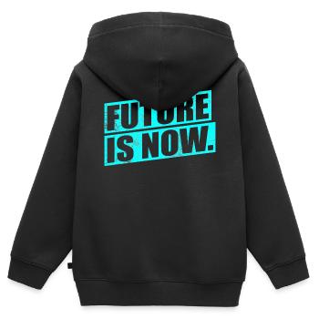 LE FUTUR EST MAINTENANT - le futur est maintenant - Sweat Premium à capuche zippé enfant bio - noir - Dos - AI Model Kid Male (0cm)
