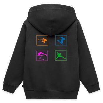 100% customizable 4-color freestyle - Kids Premium Organic Zip-up Hoodie - black - Back - AI Model Kid Male (0cm)
