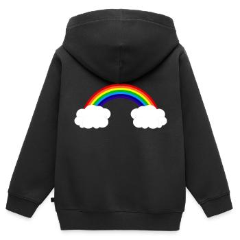 rainbow clouds - Kids Premium Organic Zip-up Hoodie - black - Back - AI Model Kid Male (0cm)