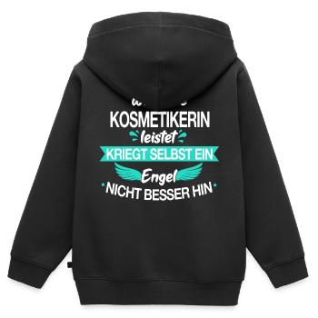 Kosmetikerinnen Kosmetikerin Engel Beruf Spruch - Kinder Premium Organic Zip Hoodie - Schwarz - Hinten - AI Model Kid Male (0cm)