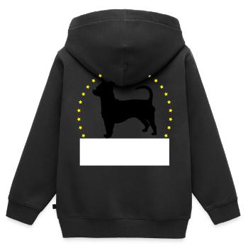 Chihuahua Hund individuell Anpassbar Geschenk - Kinder Premium Organic Zip Hoodie - Schwarz - Hinten - AI Model Kid Male (0cm)