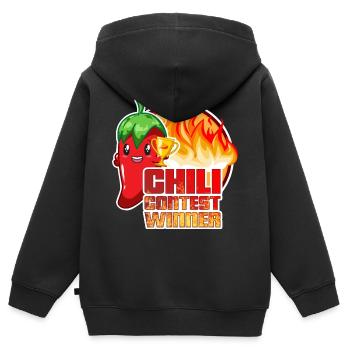 Chili Contest Winner | Hot Food Chilishirt - Kinder Premium Organic Zip Hoodie - Schwarz - Hinten - AI Model Kid Male (0cm)