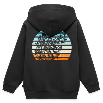 Dragon chinois - Sweat Premium à capuche zippé enfant bio - noir - Dos - AI Model Kid Male (0cm)