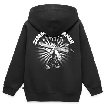 Zimmermann - Kinder Premium Organic Zip Hoodie - Schwarz - Hinten - AI Model Kid Male (0cm)