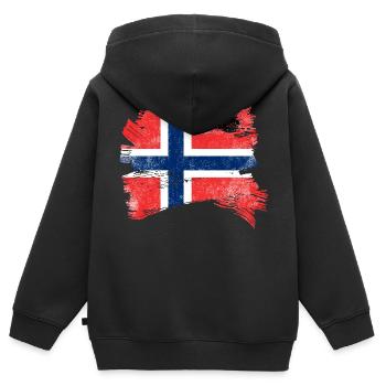 Pavillon de la Norvège - Sweat Premium à capuche zippé enfant bio - noir - Dos - AI Model Kid Male (0cm)