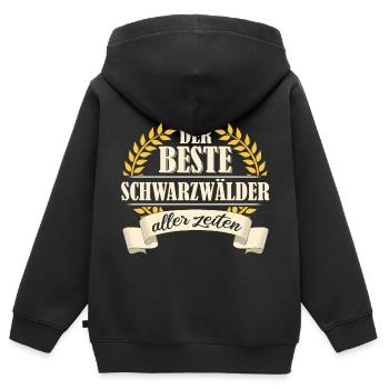 Schwarzwald Schwarzwälder Heimat Spruch - Kinder Premium Organic Zip Hoodie - Schwarz - Hinten - AI Model Kid Male (0cm)