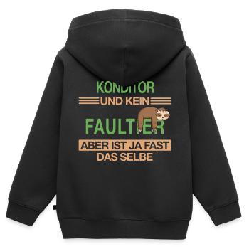 Konditor Konditorei Kuchen Torte Beruf Spruch - Kinder Premium Organic Zip Hoodie - Schwarz - Hinten - AI Model Kid Male (0cm)
