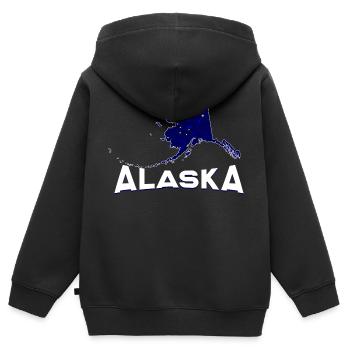 Alaska - Sweat Premium à capuche zippé enfant bio - noir - Dos - AI Model Kid Male (0cm)