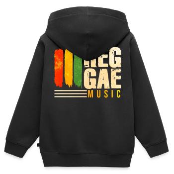 Reggae Musik - Kinder Premium Organic Zip Hoodie - Schwarz - Hinten - AI Model Kid Male (0cm)