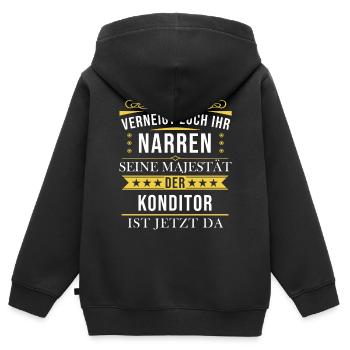 Konditor Konditorei Kuchen Torte Beruf Spruch - Kinder Premium Organic Zip Hoodie - Schwarz - Hinten - AI Model Kid Male (0cm)