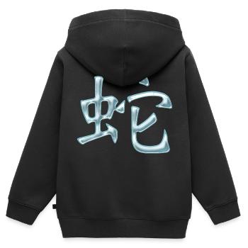 Schlange (Chinesisch) TIERKREISZEICHEN - Kinder Premium Organic Zip Hoodie - Schwarz - Hinten - AI Model Kid Male (0cm)