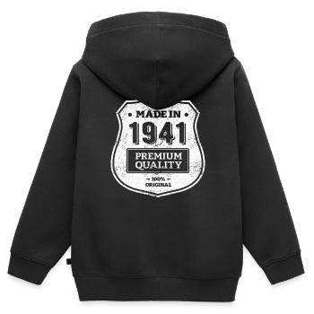 HERGESTELLT 1941 - Kinder Premium Organic Zip Hoodie - Schwarz - Hinten - AI Model Kid Male (0cm)