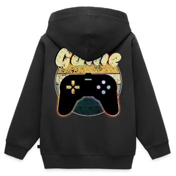 Console - Kids Premium Organic Zip-up Hoodie - black - Back - AI Model Kid Male (0cm)